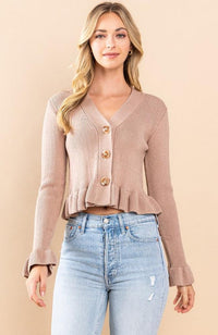 Kate Beige Sweater Knit Top