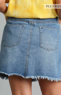 Raw Hem Denim Skirt