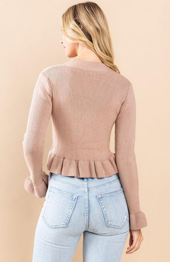 Kate Beige Sweater Knit Top