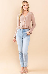 Kate Beige Sweater Knit Top