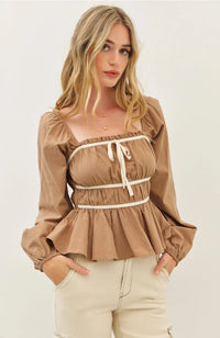 Kiley Linen Babydoll Top