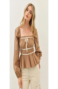 Kiley Linen Babydoll Top